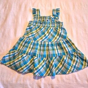 Gymboree girls size 2T Sea Splash line sleeveless smocked dress plaid GUC